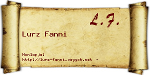 Lurz Fanni névjegykártya